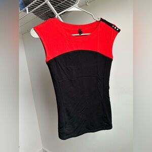 Karen Millen Red and Black Sleeveless Colorblock Tank size XS
